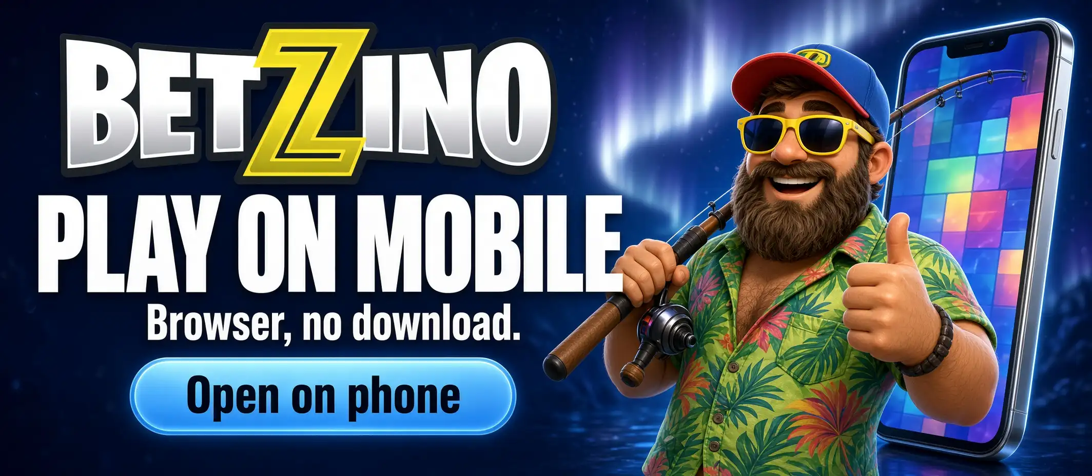 Betzino mobile banner: play in the browser with no download